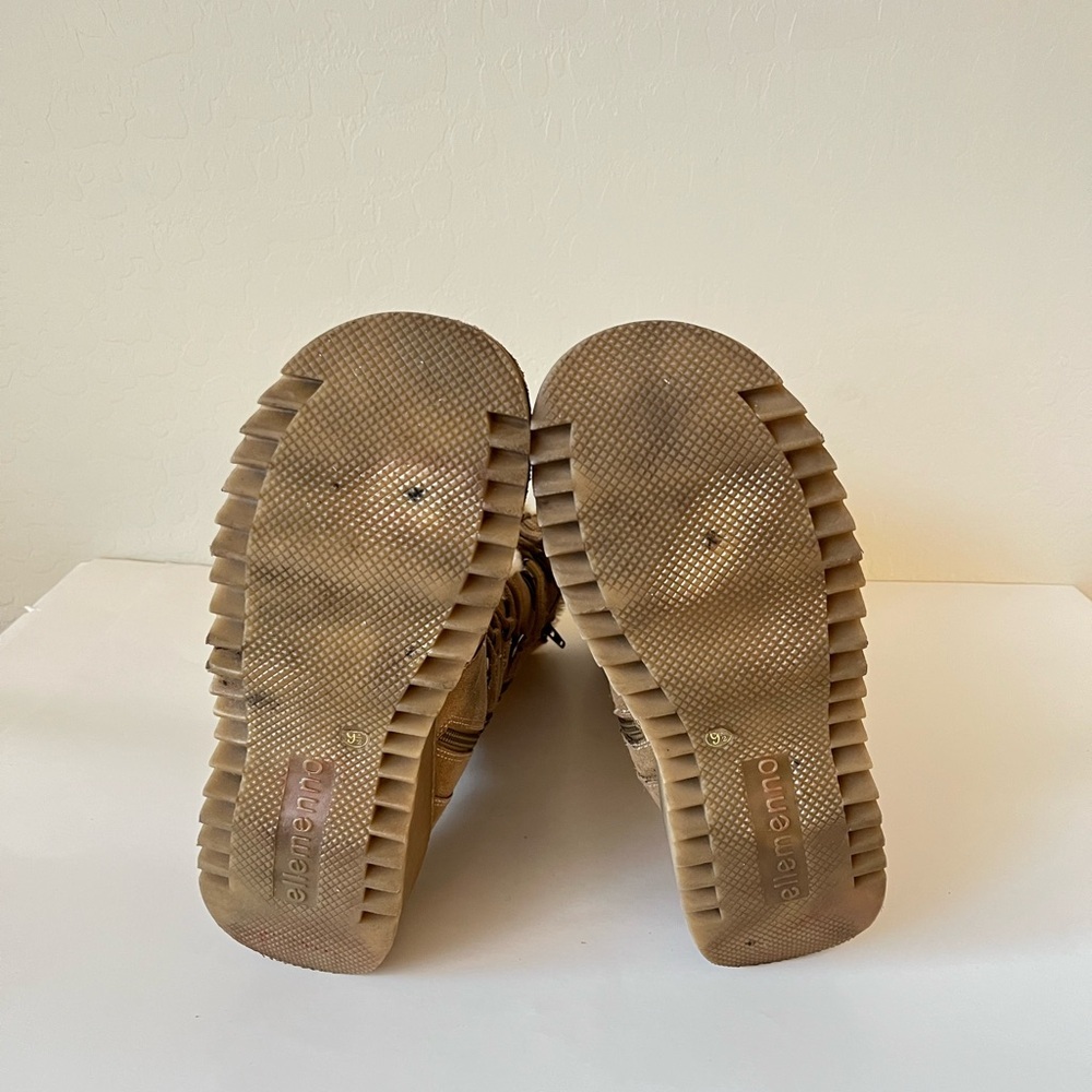 Ellemenno Vintage 90s Y2K Faux Suede Chunky Lugged Sole Snow Bunny Boots 9.5 - Picture 7 of 8
